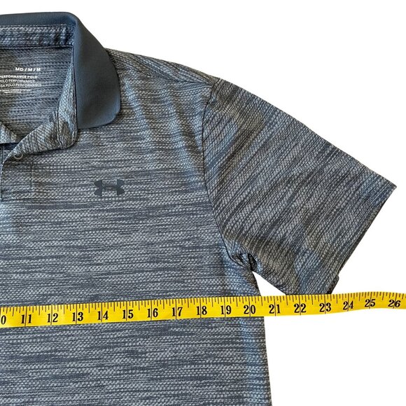 Under Armour Mens Medium Performance Polo Shirt Gray Short Sleeve - Picture 3 of 5